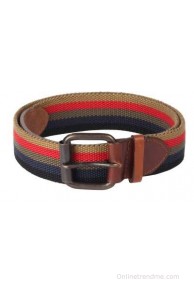 Kaizu Men Casual Multicolor Canvas, Genuine Leather Belt(Multicolor)